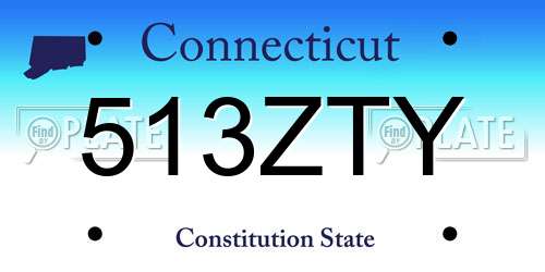 513ZTY Connecticut License Plate