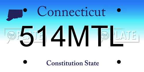 514MTL Connecticut License Plate