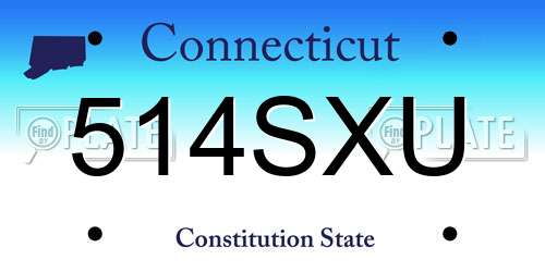 514SXU Connecticut License Plate