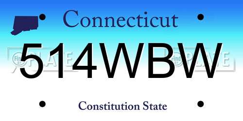 514WBW Connecticut License Plate
