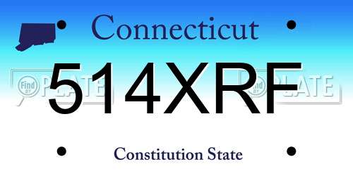 514XRF Connecticut License Plate