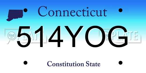 514YOG Connecticut License Plate