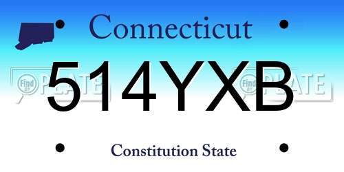 514YXB Connecticut License Plate