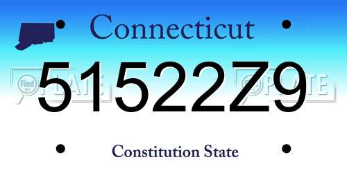 51522Z9 Connecticut License Plate