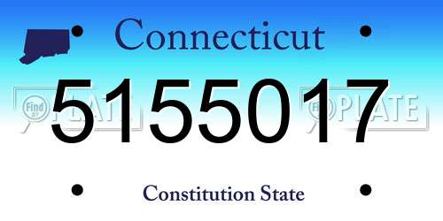 5155017 Connecticut License Plate