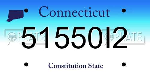 51550I2 Connecticut License Plate
