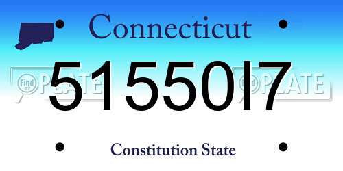 51550I7 Connecticut License Plate