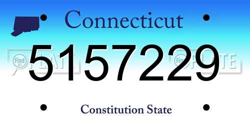 5157229 Connecticut License Plate