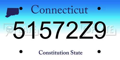 51572Z9 Connecticut License Plate
