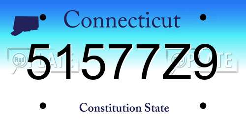 51577Z9 Connecticut License Plate