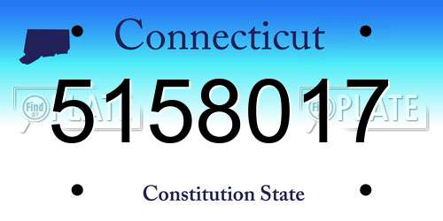 5158017 Connecticut License Plate
