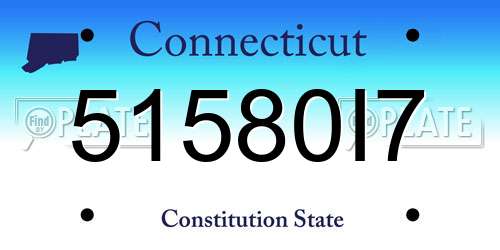 51580I7 Connecticut License Plate