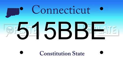 515BBE Connecticut License Plate