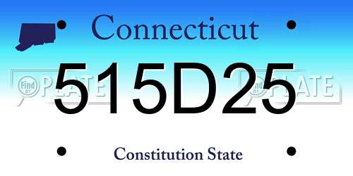 515D25 Connecticut License Plate