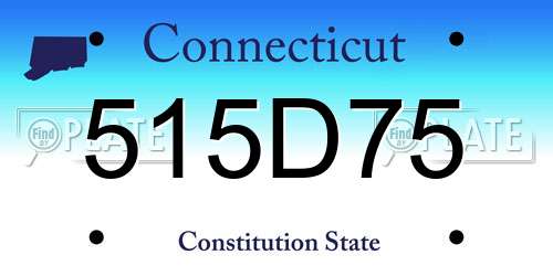 515D75 Connecticut License Plate
