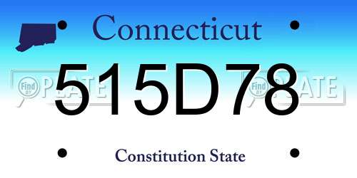 515D78 Connecticut License Plate