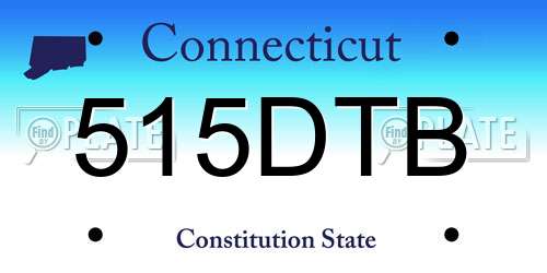 515DTB Connecticut License Plate