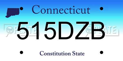 515DZB Connecticut License Plate