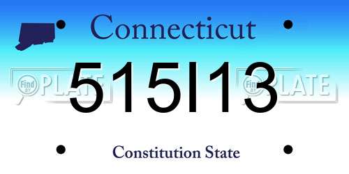 515I13 Connecticut License Plate