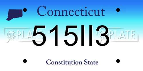 515II3 Connecticut License Plate