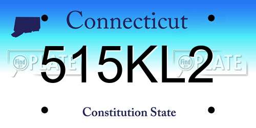 515KL2 Connecticut License Plate