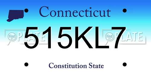 515KL7 Connecticut License Plate