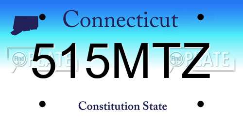 515MTZ Connecticut License Plate