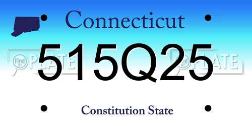 515Q25 Connecticut License Plate