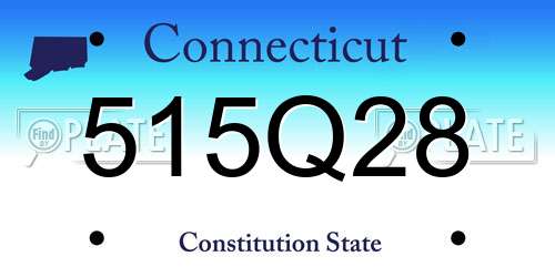 515Q28 Connecticut License Plate