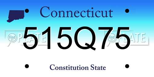 515Q75 Connecticut License Plate