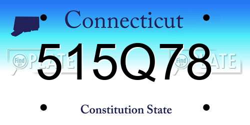 515Q78 Connecticut License Plate