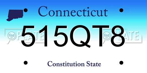 515QT8 Connecticut License Plate