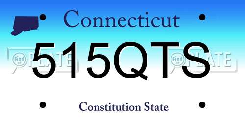 515QTS Connecticut License Plate