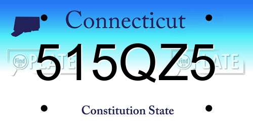 515QZ5 Connecticut License Plate