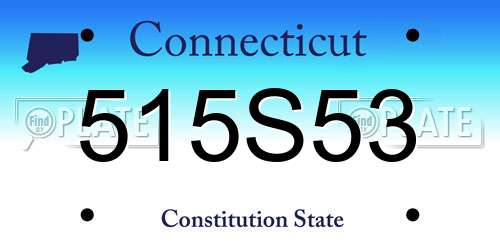 515S53 Connecticut License Plate