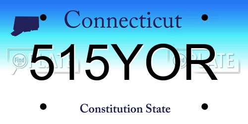 515YOR Connecticut License Plate