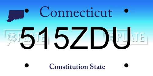 515ZDU Connecticut License Plate