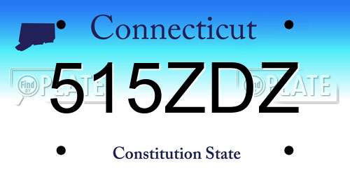 515ZDZ Connecticut License Plate