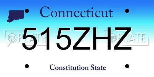 515ZHZ Connecticut License Plate