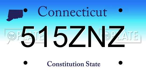 515ZNZ Connecticut License Plate