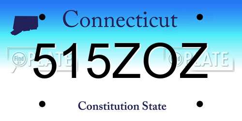 515ZOZ Connecticut License Plate