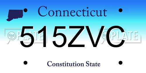 515ZVC Connecticut License Plate