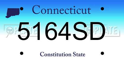5164SD Connecticut License Plate