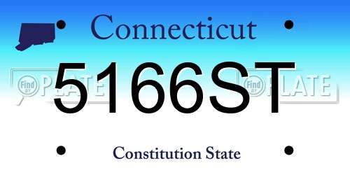 5166ST Connecticut License Plate