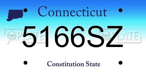 5166SZ Connecticut License Plate