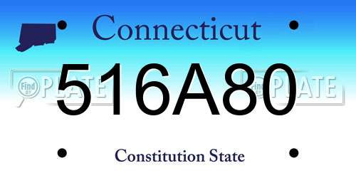 516A80 Connecticut License Plate
