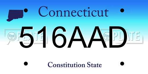 516AAD Connecticut License Plate
