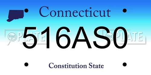 516AS0 Connecticut License Plate