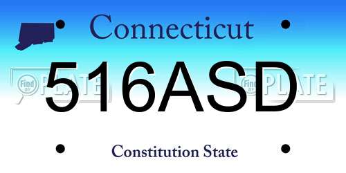516ASD Connecticut License Plate