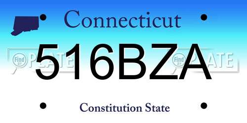 516BZA Connecticut License Plate